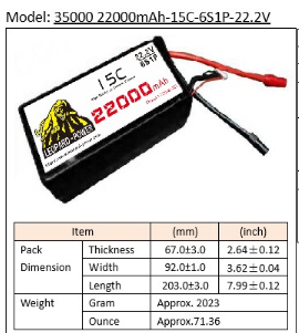 custom lipo life battery LIPO Battery 6 cell 15C 22000mah 3.7v per cell 22Volts