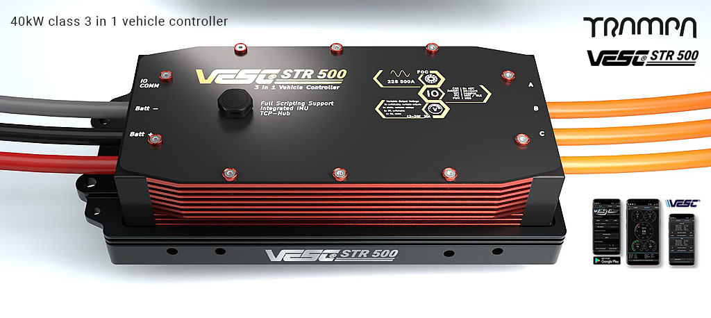 VESC STR-500 100V 500A 50KW peek class 3 in 1 vehicle controller ESC