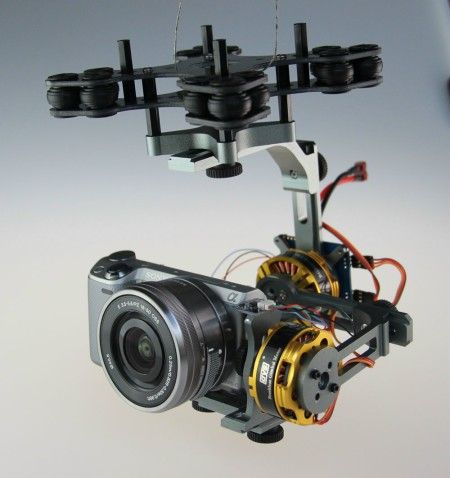 DYS Brushless Two-axis Gimbal Kit w/4108 Motor&for Sony NEX ILDC - Click Image to Close