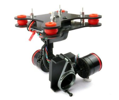 CNC 2-Axis Brushless Gimbal Assembly for Gopro Hero 3 W/ Damping - Click Image to Close