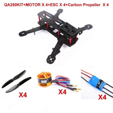 Carbon Fiber Mini 250 FPV Quadcopter Frame kit+Motor+ESC+propell - Click Image to Close