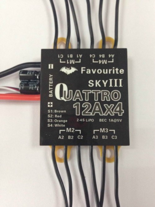 12A 4 in 1 ESC Speed Controller for 250 Quadcopter CC3D FPV - Click Image to Close