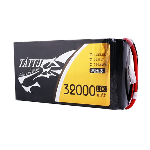 TATTU High Voltage 32000mAh 10C 22.8V 6S1P 729.6WH LiPO Battery for Big Load Multirotor FPV Drone Hexacopter Octocopter