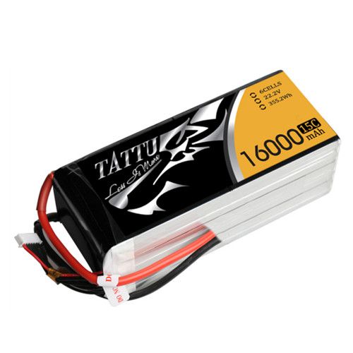 Tattu 16000mAh 15C 6S1P Lipo Battery Pack - Click Image to Close