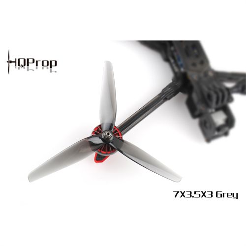 HQProp 7X3.5X3 7035 Light Grey (2CW+2CCW) Poly Carbonate 3-Blade Propeller For RC FPV Freestyle 7inch Long Range Cinelifter Drones DIY Parts