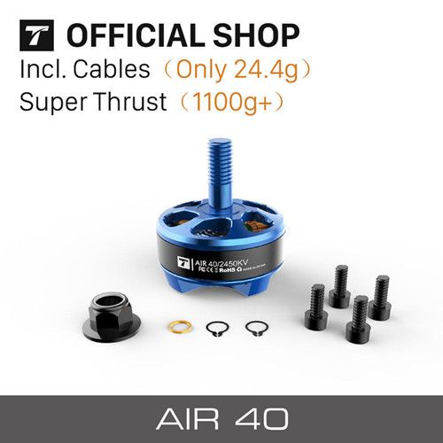T-Motor AIR40 KV2450 Blue Color Brushless Single Motor - Click Image to Close