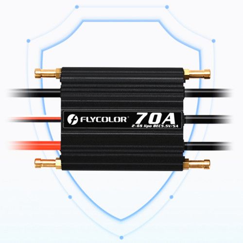 FlyColor Waterproof Brushless 70A ESC With 5.5V / 5A 2-6s BEC For RC Boat