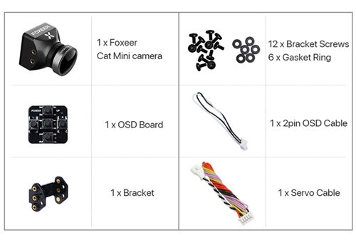 Foxeer Mini Cat 3 1200TVL Starlight 0.00001Lux FPV Camera Low Latency Low Noise FPV Camera For RC FPV Racing Drone HS1259