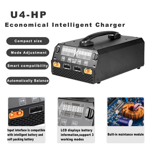 EV-PEAK U4-HP 2400W 25A Dual Channel 6-14S Charger - Click Image to Close