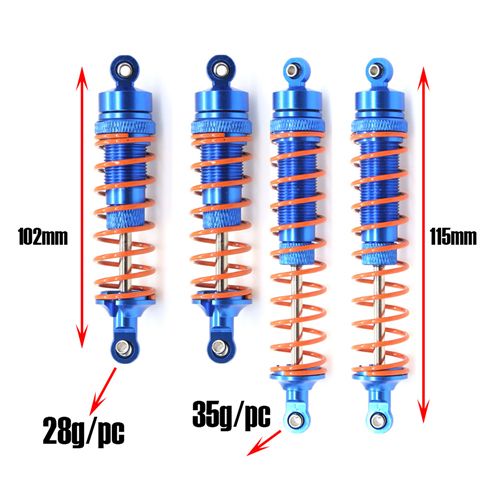 4PCS Aluminum Front & Rear Spring Shock Absorber 102mm 115mm - Click Image to Close