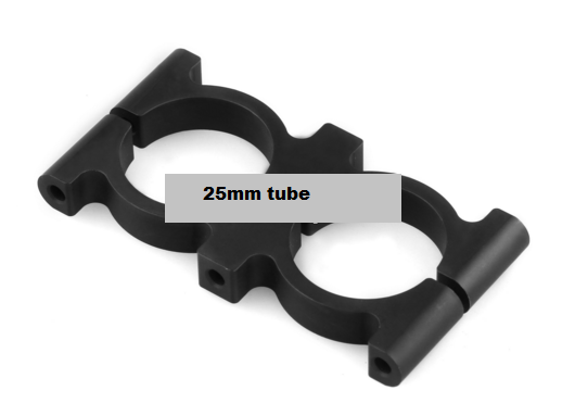 Aluminum dual tube clamp for 25 mm tube - Click Image to Close