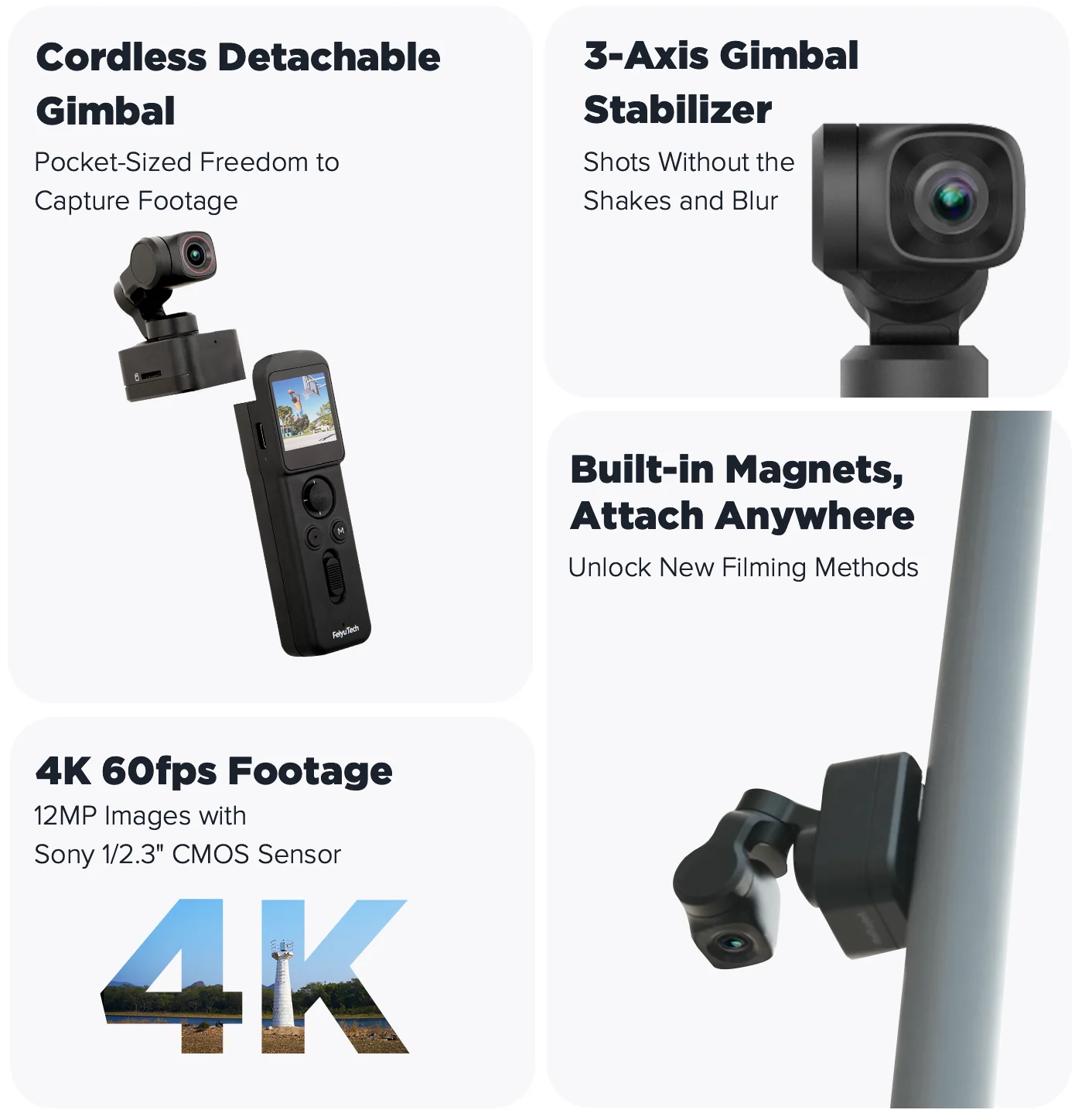 Feiyu Pocket 3 3-Axis 4K detachable gimbal camera