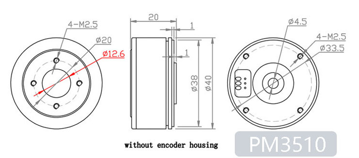 Encoder Motor PM3510 AS5048A or 5600 encoder