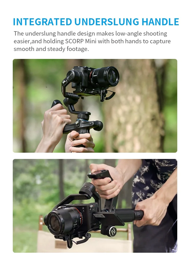 SCORP Mini 3-Axis OLED Touchscreen 4-in-1 Gimbal Stabilizer for Mirrorless,Action Camera,Smartphone