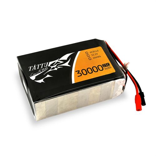 TATTU 6S 30000mAh 22.2V 25C 6S1P LiPo Battery Pack AS150 + XT150 - Click Image to Close
