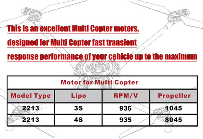 EMAX Motor MT2213 Multi Copter CW CCW 935KV &1045 Prop Combo