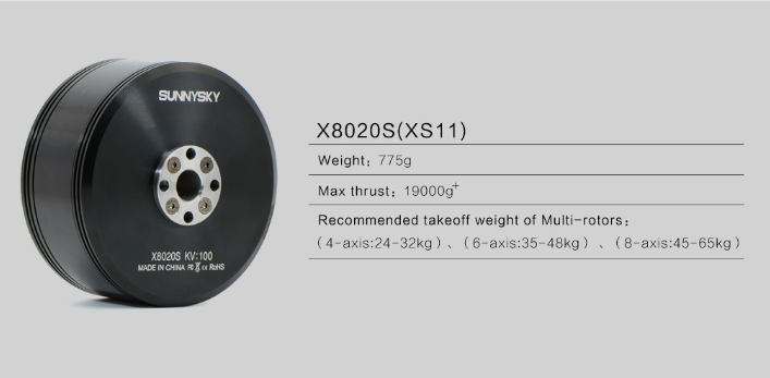 Sunnysky X series professional heavy lift motors X8020S 100kv - Click Image to Close