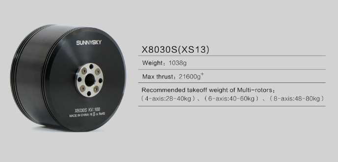 Sunnysky X series professional heavy lift motors X8030S 100kv - Click Image to Close