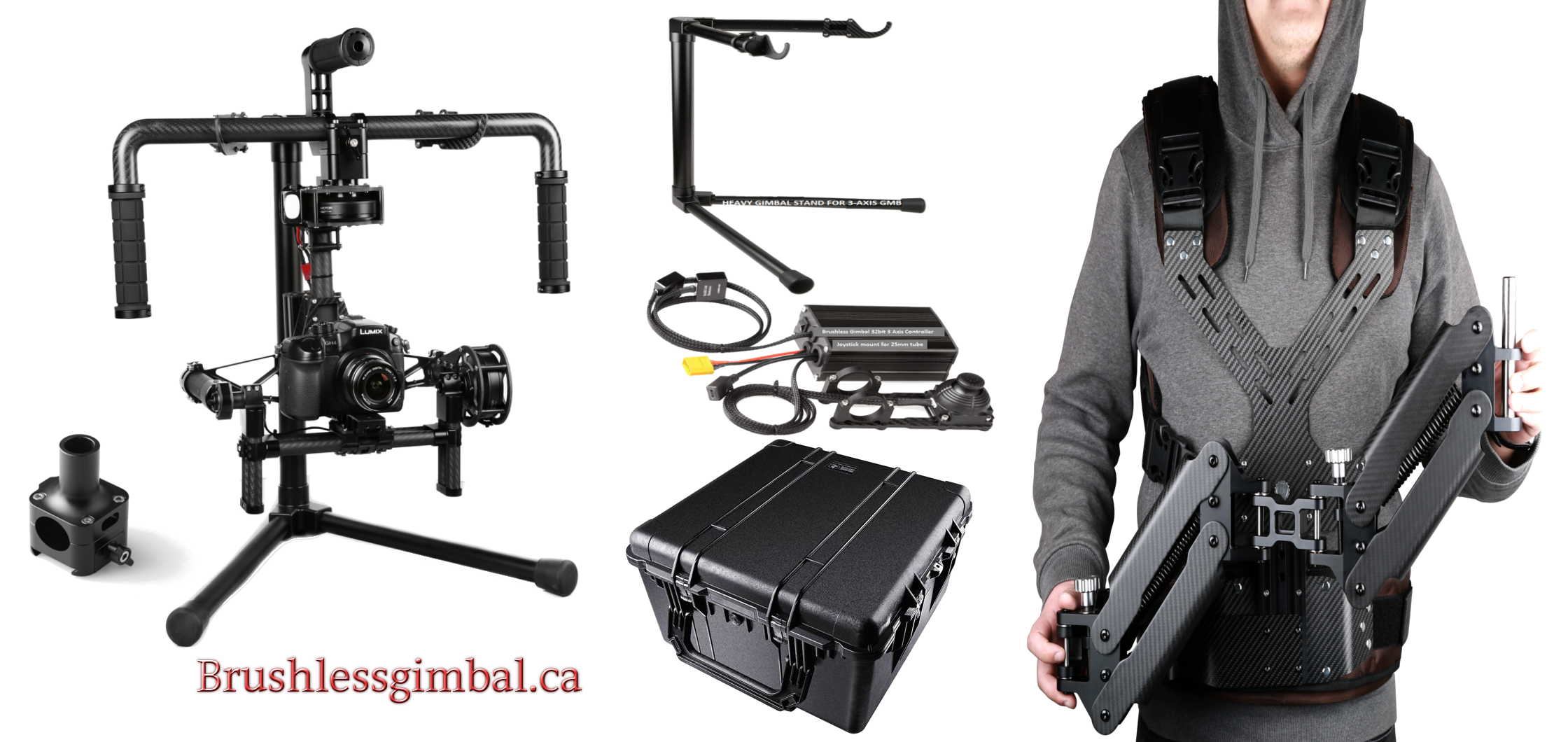 3 axis BGC Gimbal system & Steady cam Vest kit with carry case - Click Image to Close