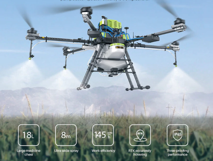 AG18 18L Folding Hybrid Electric 6 Axis 18L Spray UAV for Agricultural Applications