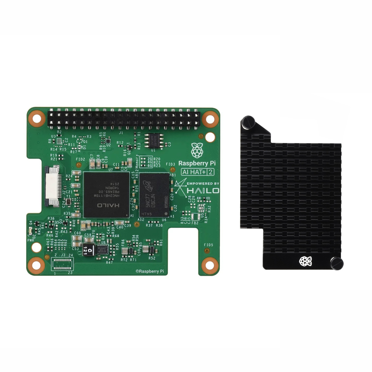 Raspberry Pi AI HAT+ 2 Hailo-10H AI Accelerator 40 TOPS 8GB Onboard RAM With Heatsink for Raspberry Pi 5