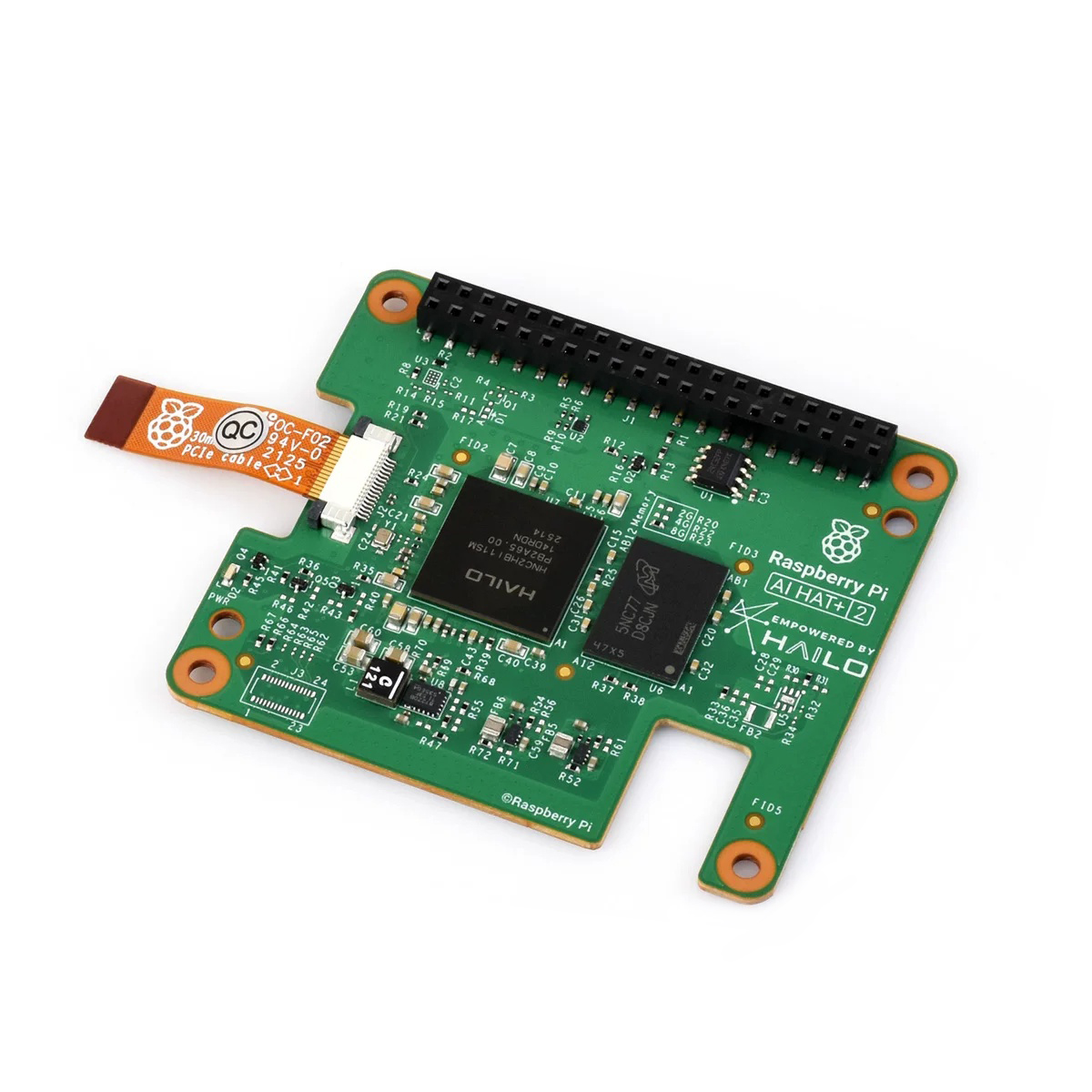 Raspberry Pi AI HAT+ 2 Hailo-10H AI Accelerator 40 TOPS 8GB Onboard RAM With Heatsink for Raspberry Pi 5