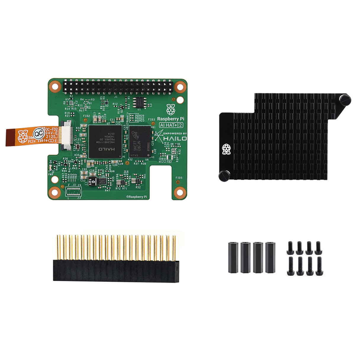 Raspberry Pi AI HAT+ 2 Hailo-10H AI Accelerator 40 TOPS 8GB Onboard RAM With Heatsink for Raspberry Pi 5