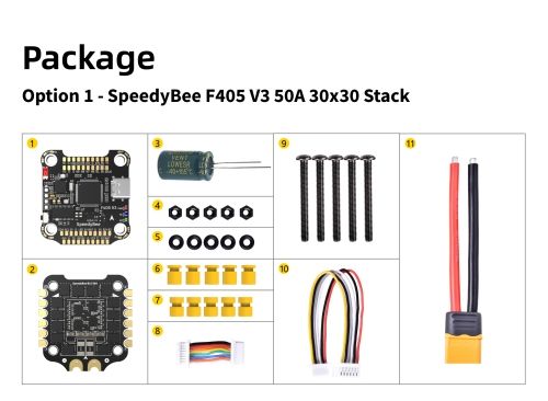 SpeedyBee F405 V3 50A Stack FC ECS BMI270 30x30 Flight Controller BLS 50A 4-in-1 ESC 3-6S LiPo For RC FPV Drone