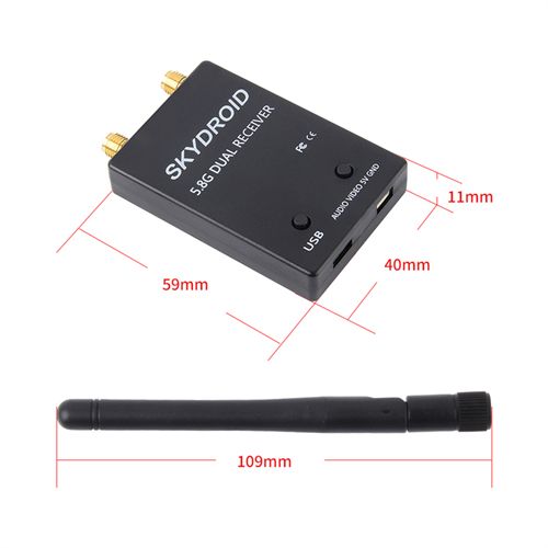 Skydroid 5.8Ghz 150CH UVC OTG Smartphone Dual Antenna FPV Receiver for Android Tablet PC RC Dron