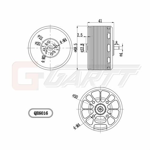 GARTT QE6016 170KV Brushless Motor For Plant Protection Operations Hexacopter Octocopter Multicopter