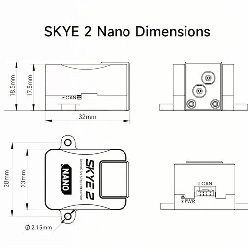 CUAV New SKYE 2 Nano DroneCAN DLVR High Accuracy Linearity Airspeed Sensor for ultra-long range Drone Measurement