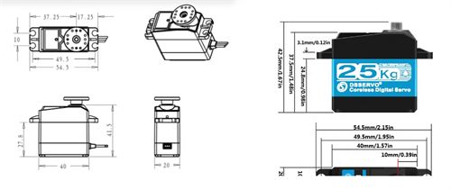 Waterproof DS3225 25KG Digital Coreless Stainless Steel Servo