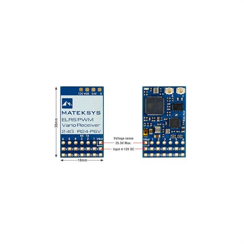 R24-P6V Mateksys ExpressLRS ELRS 2.4GHz 6CH PWM Vario Receiver