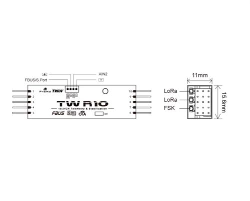 FrSky TW R10 Receiver Simultaneous Working Dual 2.4G