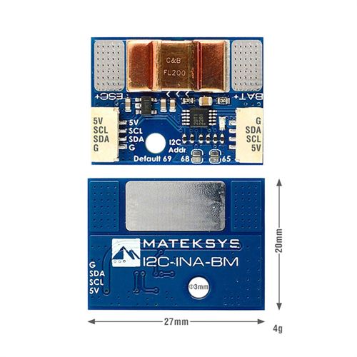 MATEK Mateksys I2C-INA-BM ULTRA-PRECISE I2C POWER MONITOR