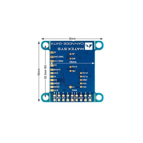 CAN-G474 MATEK Board with 5Mbit/s CAN Transceiver and STM32G474