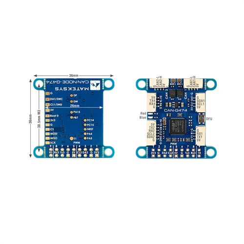 CAN-G474 MATEK Board with 5Mbit/s CAN Transceiver and STM32G474