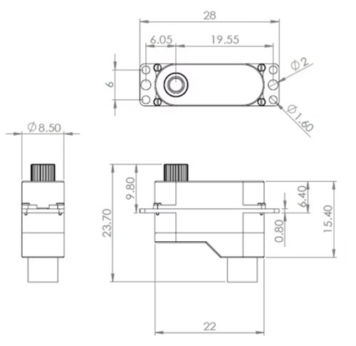 MKS DS65K steering gear hollow cup servo CNC housing metal gear