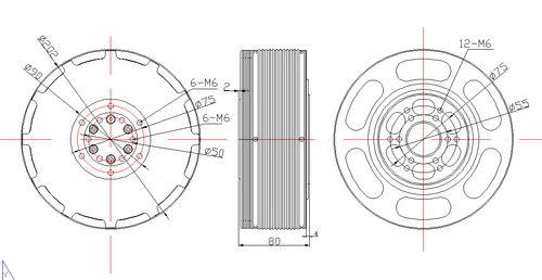 45kw Brushless Out runner BLDC Motor 95kg Thrust