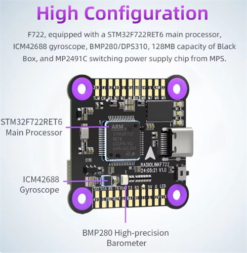 Radiolink F722 Racing Flight Controller OSD Integrated FC