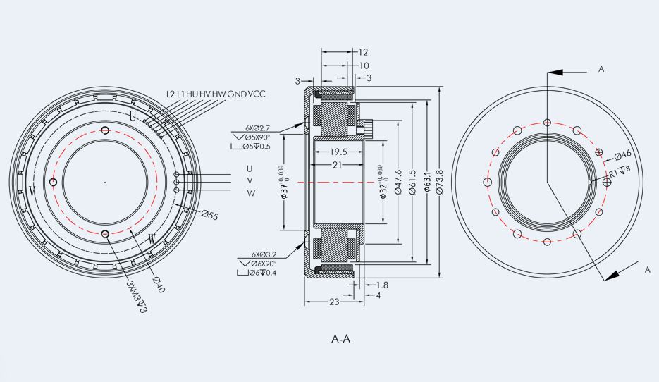 Robot Dynamics RO Series Outrunning Inrunning Torque Motor RO60