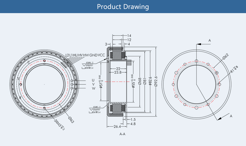 RO80 Robot Dynamics RO Series Outrunning Inrunning Torque Motor