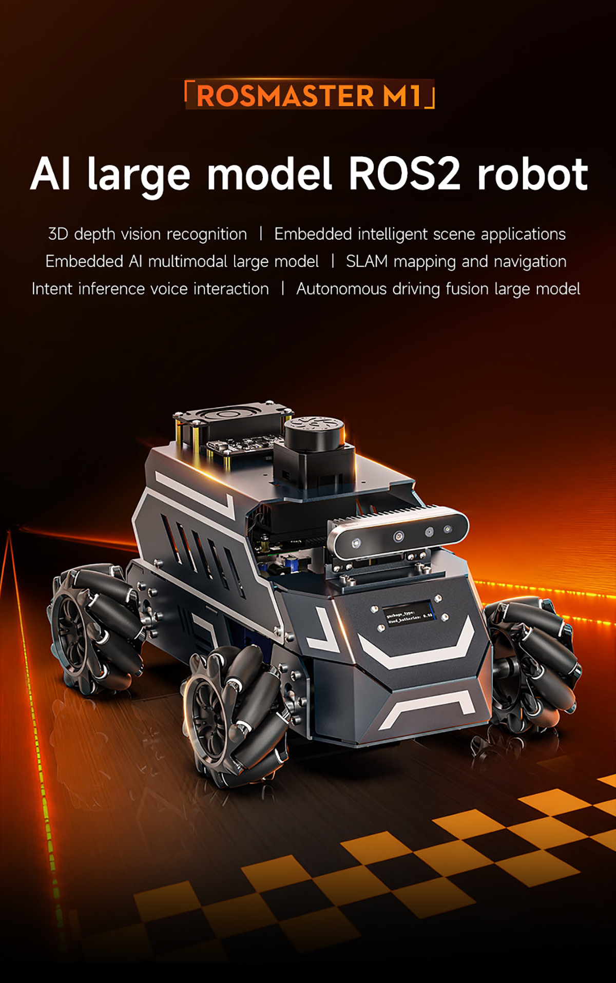 Yahboom ROSMASTER M1 AI Large Model ROS2 Robot