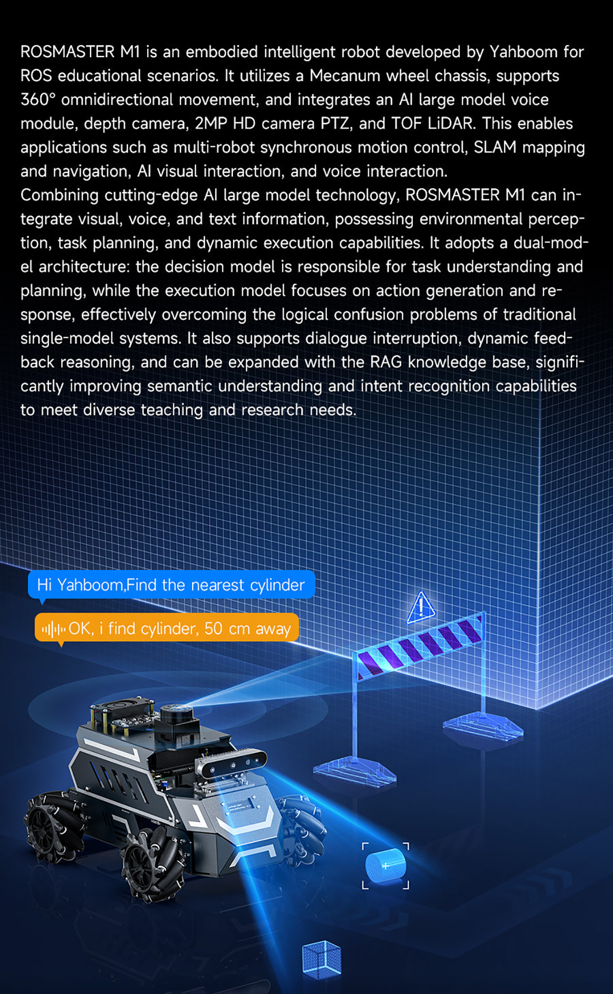 Yahboom ROSMASTER M1 AI Large Model ROS2 Robot