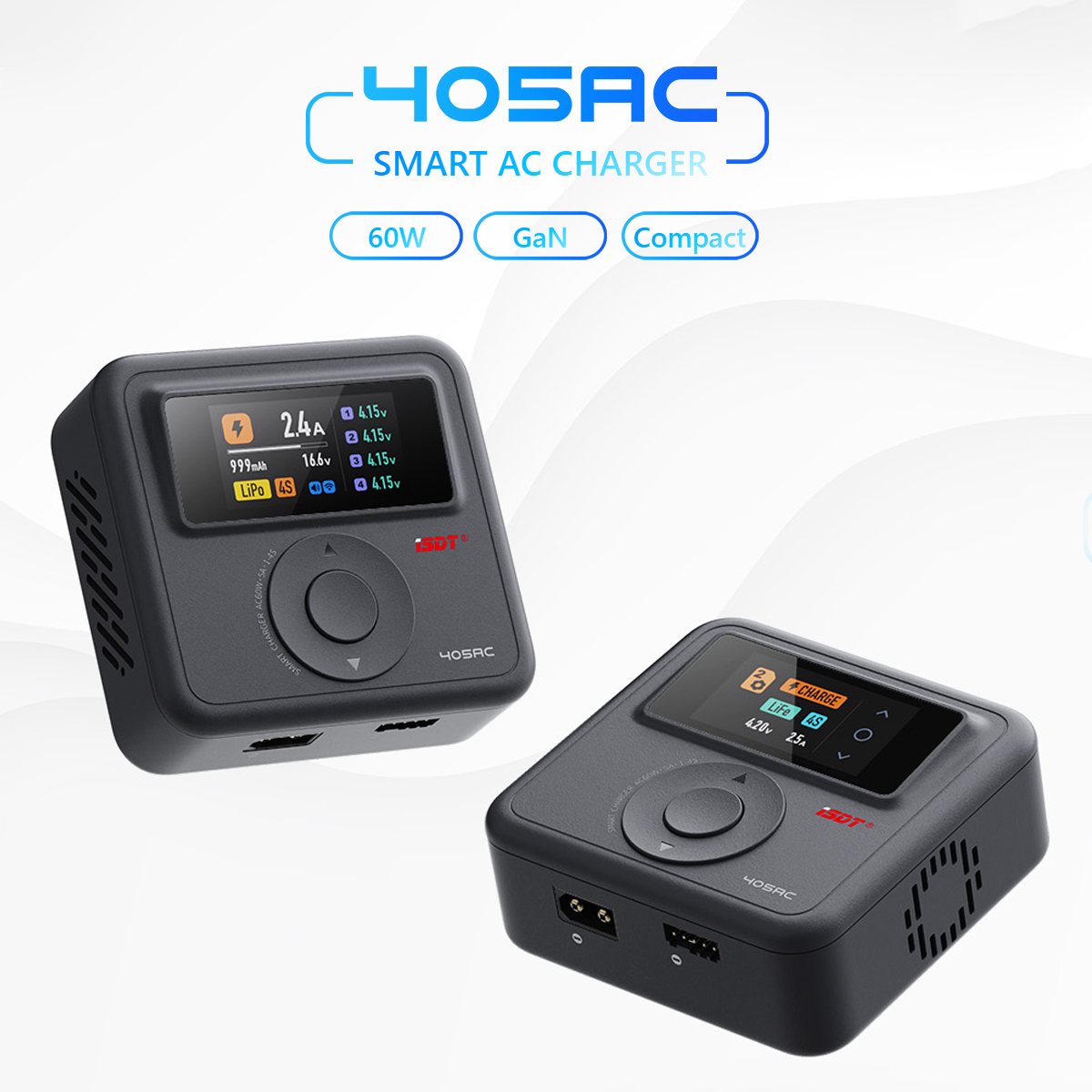 ISDT 405AC Smart Balance Charger GaN 60W AC Charging
