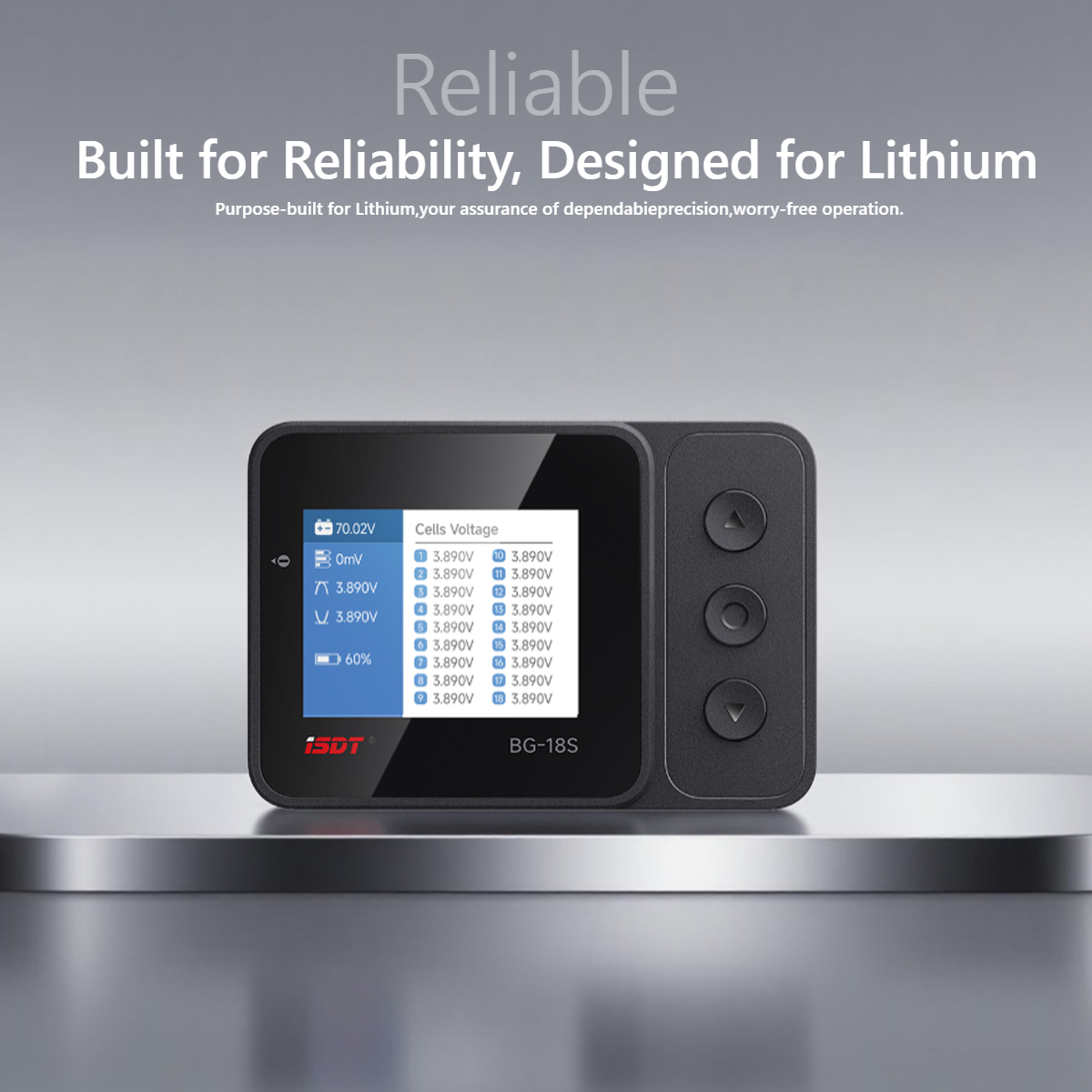 ISDT BG-18S Smart Battery LiPo Checker LCD Display 12-18S Battery Tester for LiFe LiPo LiHv ULiHv Battery