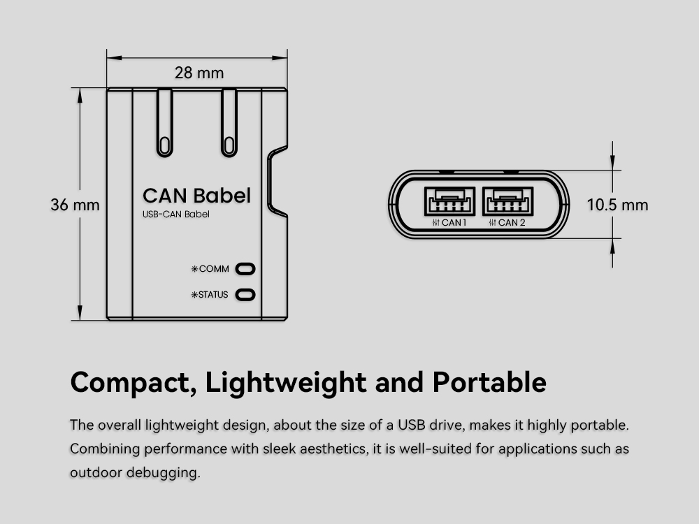 CAN Babel CAN UART Dual Function USB Bus Adapter Support SLCAN Protocol