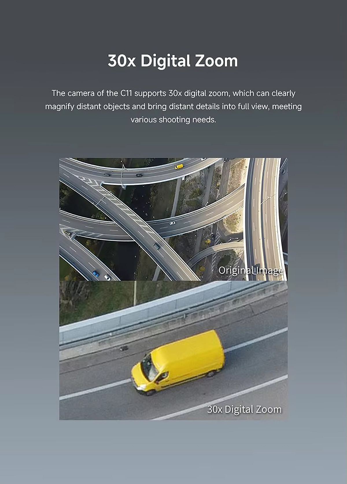 Skydroid C11 Gimbal Camera 4K 3-Axis Stabilized 30x Digital Zoom Light Weight for FPV Aerial Photography Drone