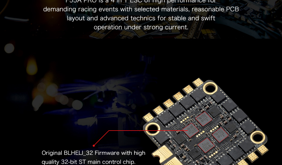 T-Motor F55A Pro 55A 3-6s BLHeli 32Bit 4-in-1 ESC