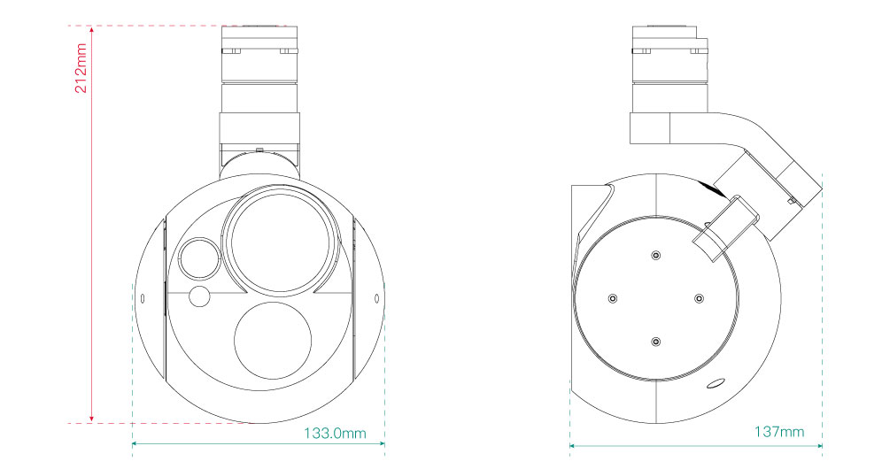 Eagle Eye-30IE-M50 30x High-performance 3-axis gimbal with 360-degree rotation